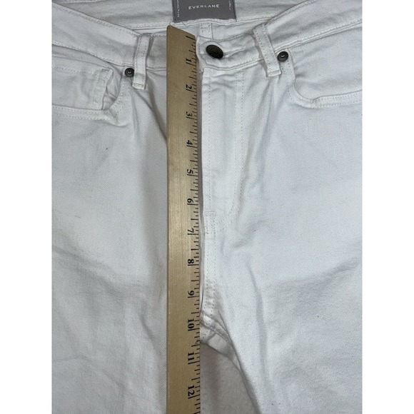 Everlane Womens 27 Regular Pants Jeans Highrise Straight White Ankle Jeans - Picture 3 of 8